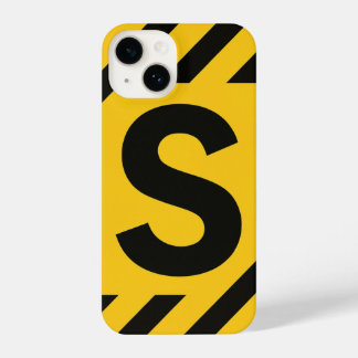 “Striking Yellow Cover with Bold Black Trendy iPhone 14ケース