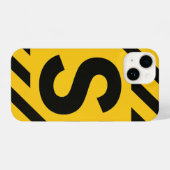 “Striking Yellow Cover with Bold Black Trendy iPhoneケース (裏面横)