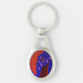 Strikingly Beautiful Creature Oval Metal Keychain キーホルダー (正面)