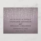 String エレガント Lights Mauve日付STDを保存 案内ポストカード (正面)