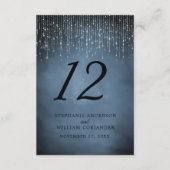 String エレガント Lights Navy Blueのテー結婚ブル番号 エンクロージャーカード (正面)