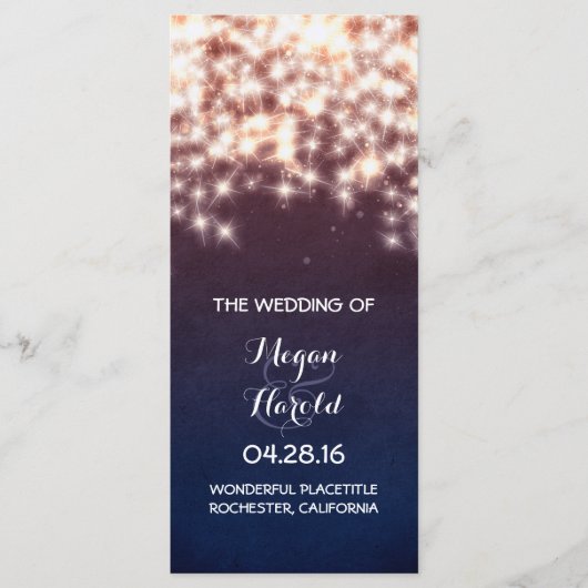 String 素朴 Lights Navy結婚式 プログラム (正面)