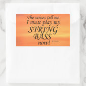String Bass Voicesが角スティック遊を必要 長方形シール (バッグ)