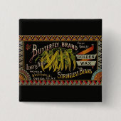 String Bean Label Vegetable Country 缶バッジ (正面)