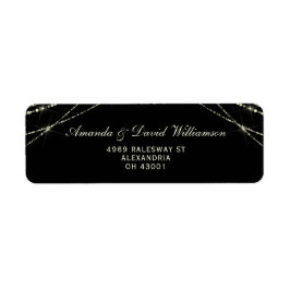 String Light エレガント Black Address ラベル