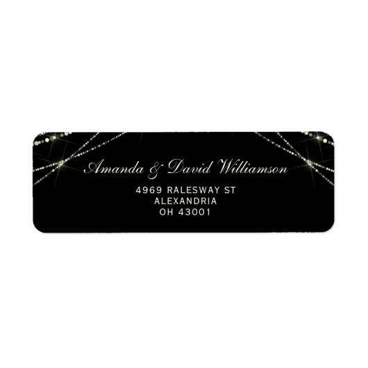 String Light エレガント Black Address ラベル (正面)