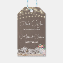 String Light 素朴 Mason Jarありがとうござ結婚う ギフトタグ