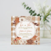 String Light Gingham Pumpkin Gender Reveal Party  招待状 (スタンド正面)