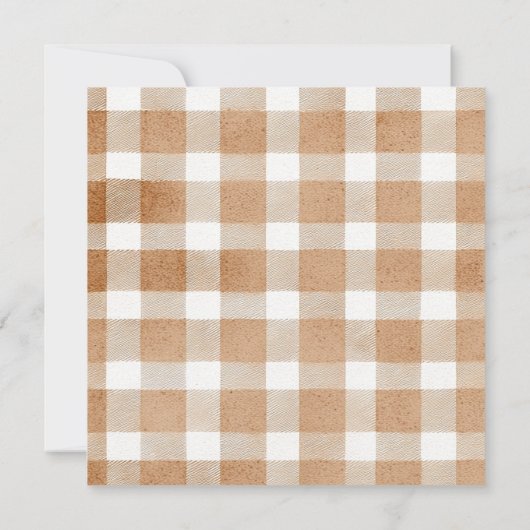 String Light Gingham Pumpkin Gender Reveal Party  招待状 (裏面)