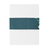 String Light Treesティール（緑がかった色）結婚's 招待状ベリーバンド (裏面例)