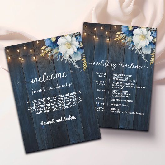 String Lightsの結婚バッグLetter & Timeline Card 招待状