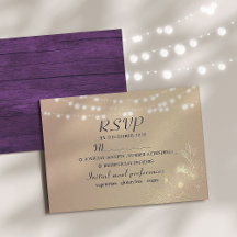 String Lightsウェディング素朴RSVPカード