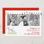 String Lightsクリスマスフォトカード数々の写真 シーズンカード (正面/裏面)