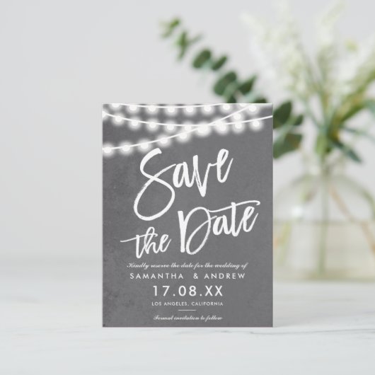 String lightsグレーセメント工業日付を保存 案内ポストカード (スタンド正面)