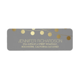 String Lightsゴールドフォイル結婚のリターン ラベル