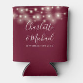 String LightsシグネチャースクリプトBurgundy 結婚's 缶クーラー (正面)