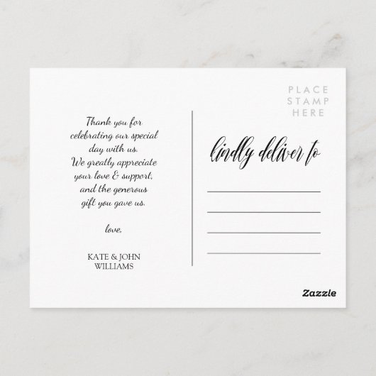 String Lightsスクリプト結婚の写真ありがとう ポストカード (裏面)