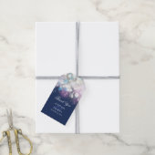String Lightsネイビー結婚ズ ギフトタグ (より糸付き)