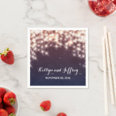 String Lightsネイビー結婚ズ スタンダードカクテルナプキン (インサイチュ)
