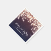 String Lightsネイビー結婚ズ スタンダードカクテルナプキン (角)
