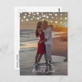 String Lightsフルフォトカードの日付を保存 ポストカード (正面/裏面)