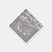 String Lightsブランチ素朴庭園の結婚式 スタンダードカクテルナプキン (角)