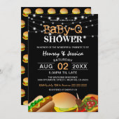 String Lightsベビー-Q |赤ちゃんシャワー 招待状 (正面/裏面)