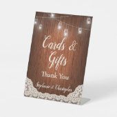 String Lights木製ス素朴クリプトカードギフト 台座サイン (正面)