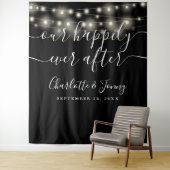 String Lights白黒結婚の背景 タペストリー (インサイチュ)