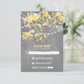 String lights素朴なウェデモダンィングRSVPカード 出欠カード (スタンド正面)