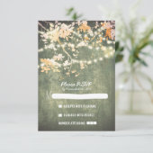 String lights素朴なウェデモダンィングRSVPカード 出欠カード (スタンド正面)