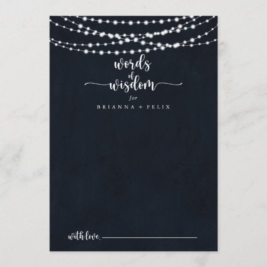 String Lights素朴の結婚英知の言葉 アドバイスカード (正面)