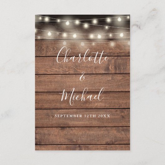 String Lights素朴 Woodの結婚詳細 エンクロージャーカード (裏面)