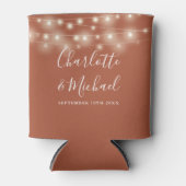 String Lights署名スクリプトTerracotta 結婚's 缶クーラー (正面)