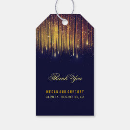 String Lights金ゴールドとネイビー結婚ズ・サンキュー ギフトタグ