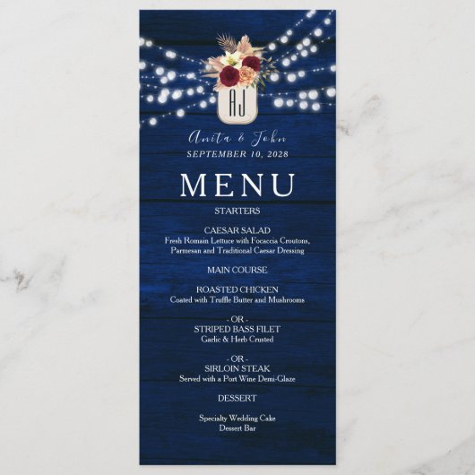 String Lights 素朴 Navy Blue結婚's メニュー (正面)