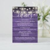 String Lights 素朴 Purple Woodの結婚詳細 エンクロージャーカード (スタンド正面)