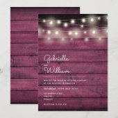 String Lights 素朴 Red Wood結婚's 招待状 (正面/裏面)