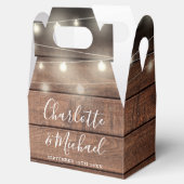 String Lights 素朴 Wood Signature Script結婚's フェイバーボックス (オープン)