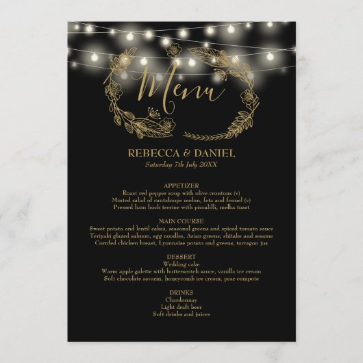 String Lights Blackと金ゴールドフローラ メニュー (正面)