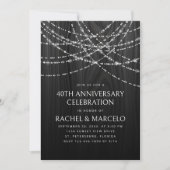 String Lights Black 素朴結婚's Anniversary 招待状 (正面)