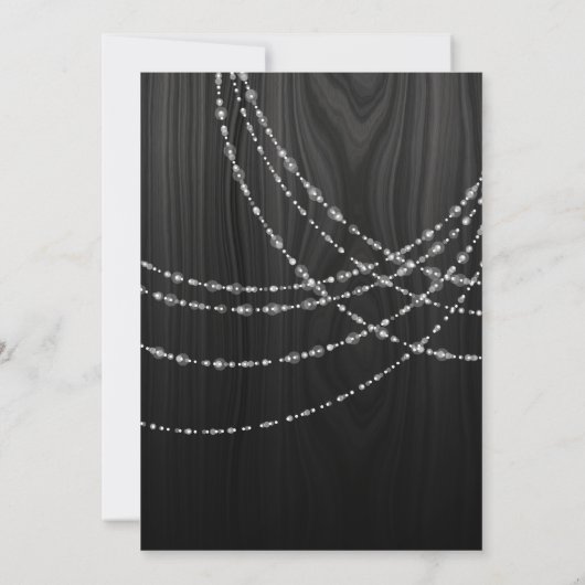 String Lights Black 素朴結婚's Anniversary 招待状 (裏面)