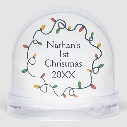 String Lights Custom Photo Baby 1st Christmas (裏面)
