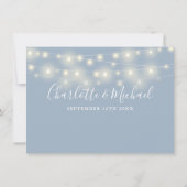 String Lights Dusty Blueの結婚詳細情報 招待状 (裏面)