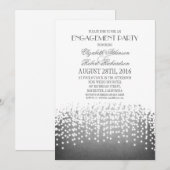 string lights elegant engagement party 招待状 (正面/裏面)