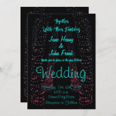 String Lights、Fairy Lights 結婚's 招待状 (正面/裏面)