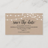 String lights, Farm Kraft themed, Save the date エンクロージャーカード (正面)