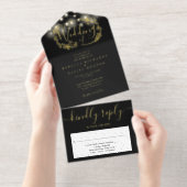 String Lights Foliage Garland Wedding Foil オールインワン招待状 (切り取り部)