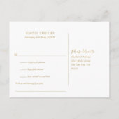 String Lights Greenおよび金ゴールド曲リクエストRSVP インビテーションポストカード (裏面)