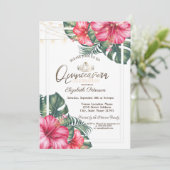 String Lights Hibuscus Summer Quinceañera 招待状 (スタンド正面)
